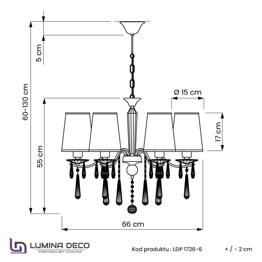 Подвесная люстра Lumina Deco Alessia LDP 1726-6 CHR
