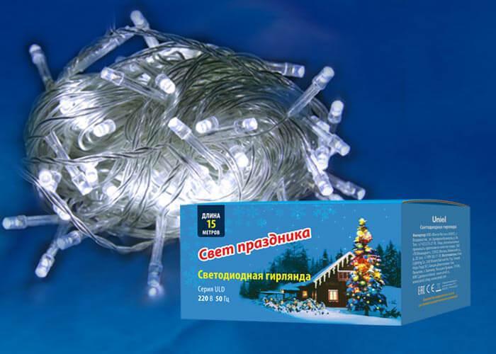 Светодиодная гирлянда (UL-00005261) Uniel 220V белый ULD-S1500-100/DTA White IP20