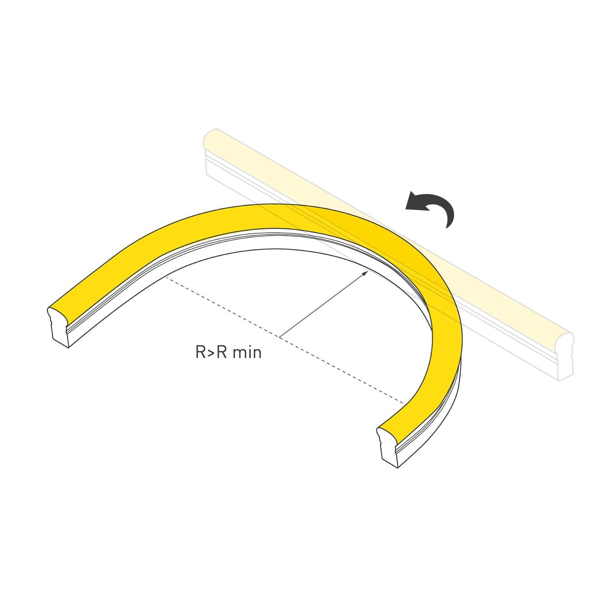 Светодиодная герметичная лента Arlight WAVE-SIDE-A120-12x25mm 230V Yellow (12 W/m, IP67, 50m, wire x2) 051937