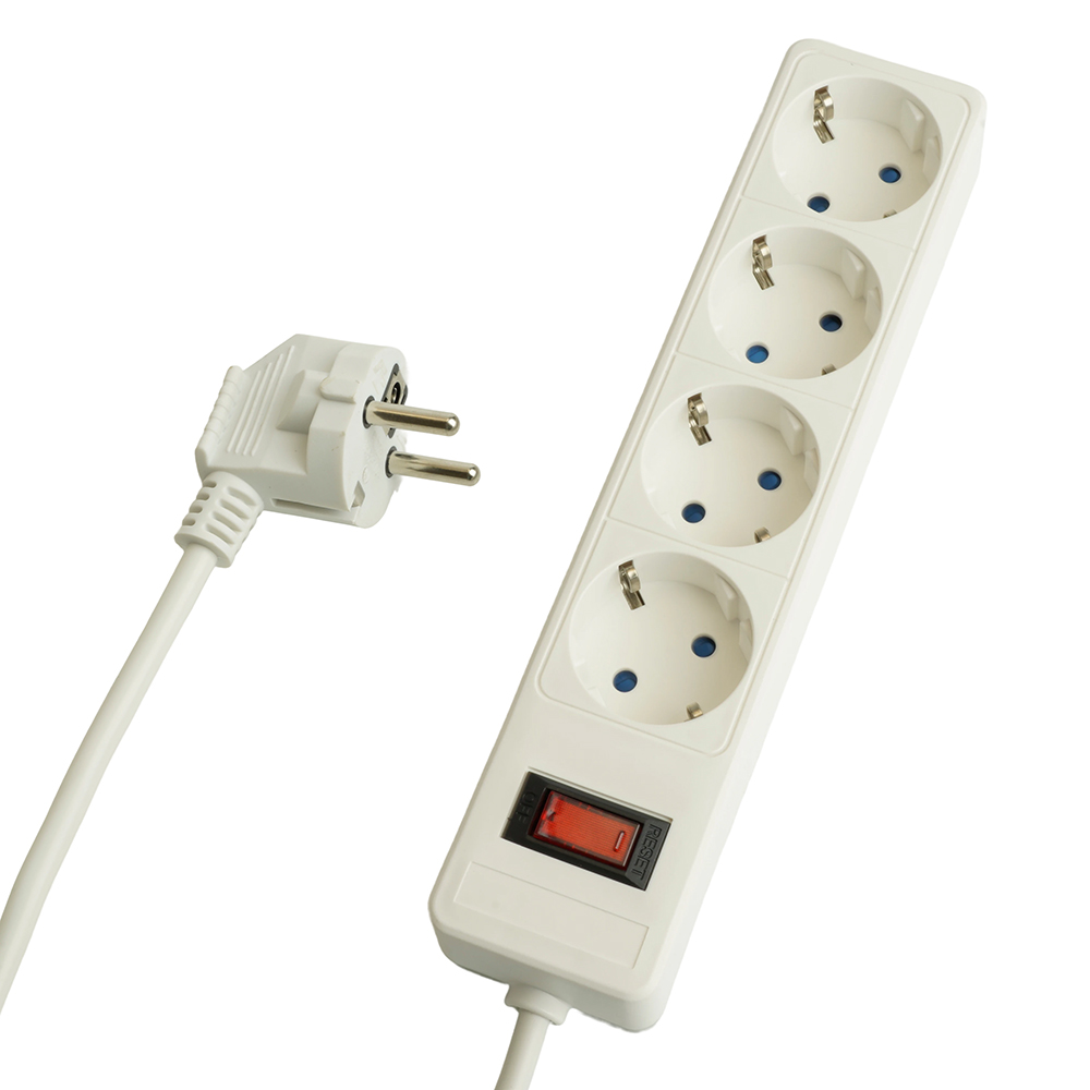 Сетевой фильтр 4-местный с/з Stekker Optima HM20-41-03 50090