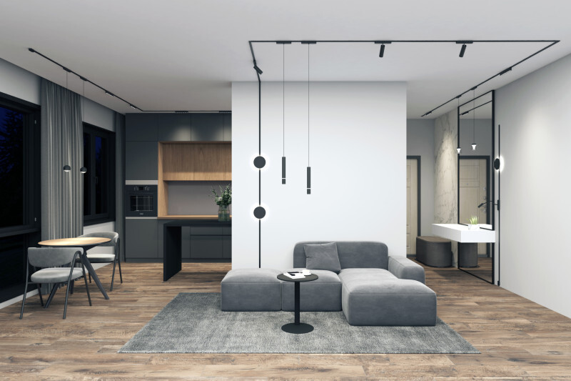 Трековый магнитный однофазный светильник Denkirs Air grill DK5338-BK