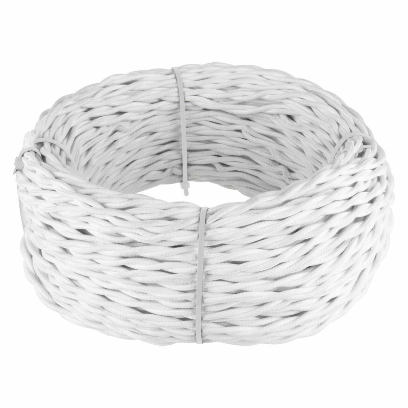 Ретро кабель Werkel витой двухжильный 1,5 мм белый 4690389136948