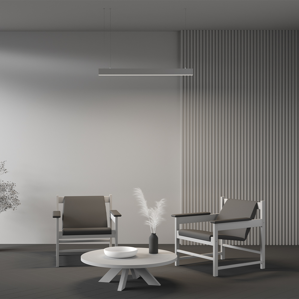 Линейный подвесной светильник Maytoni Technical 4000K 35x67 (Серебро, 1 м) LL312036