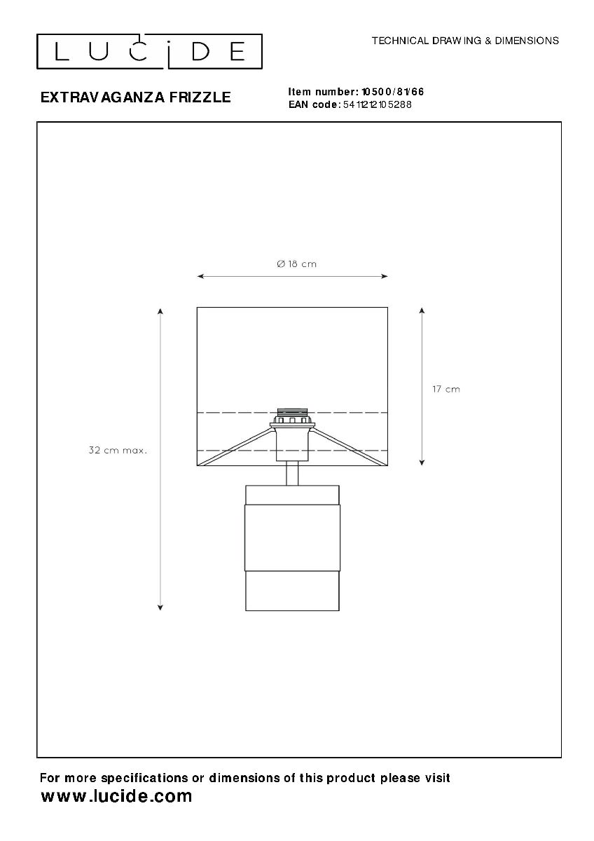 Настольная лампа Lucide Extravaganza Frizzle 10500/81/66