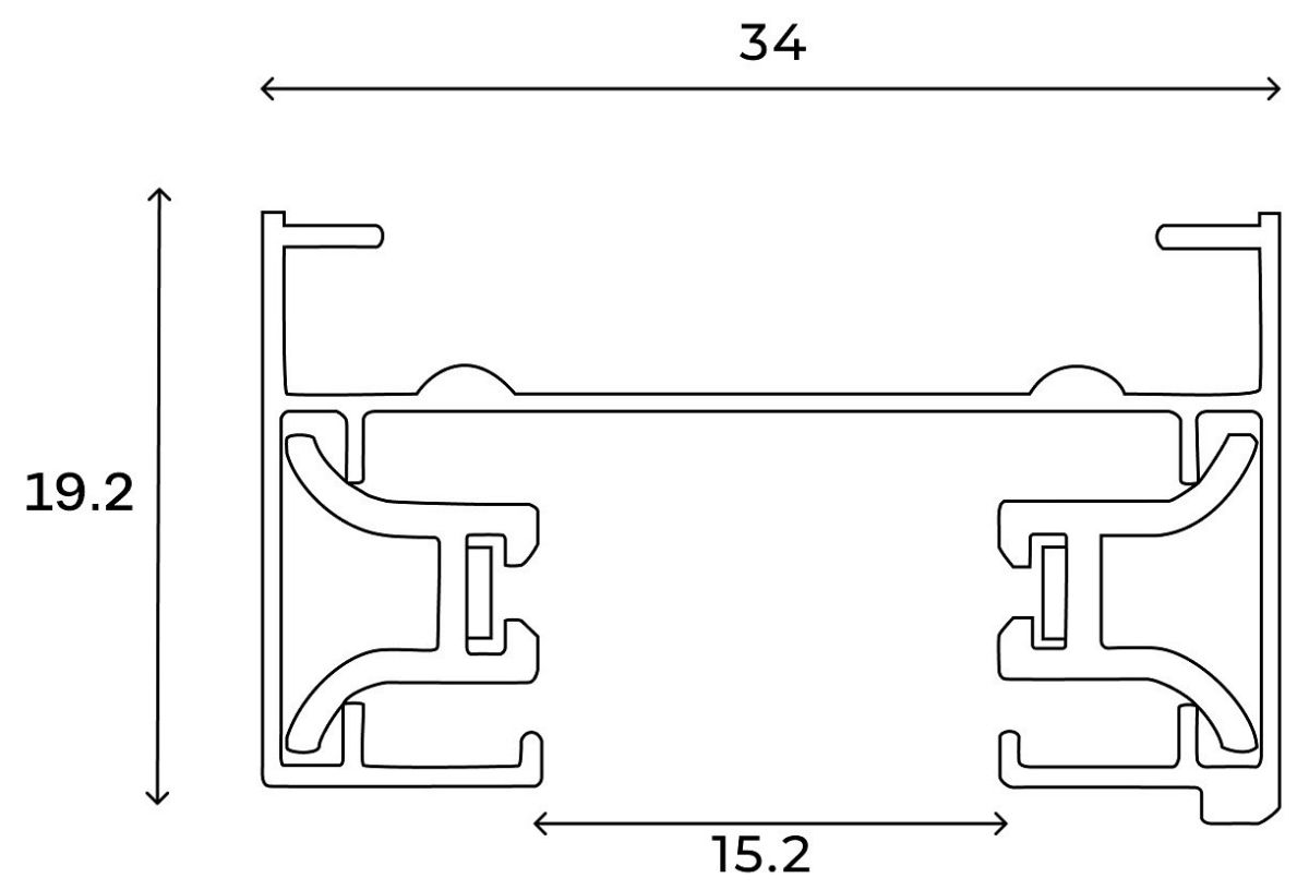 Шинопровод однофазный накладной с заглушкой и вводом питания Hesby Lighting Skylite HSBL_0173