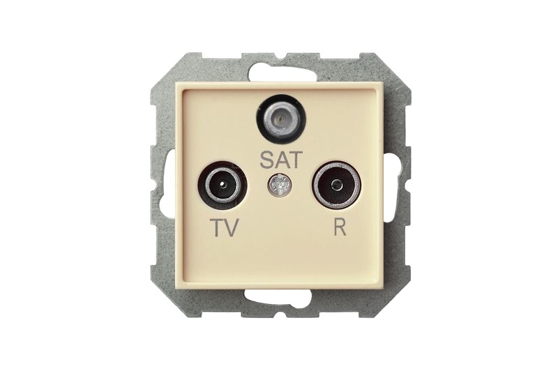 Розетка для телевизора, радио и сателлита проходная (TV+R+SAT) Liregus Epsilon 28-079
