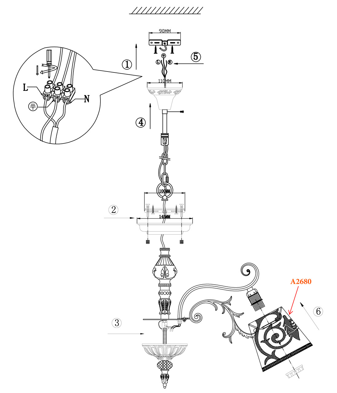 Подвесная люстра Odeon Light Urika 2680/8