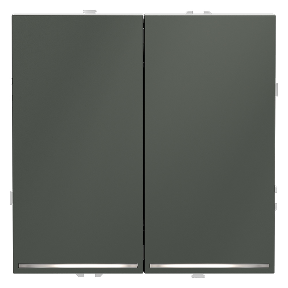 Проходной переключатель двухклавишный с подсветкой Voltum S70 VLS020406 (титан)