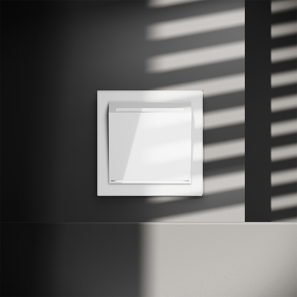 Выключатель встраиваемый Voltum S70 карточный 16А, (белый глянцевый) VLS010701