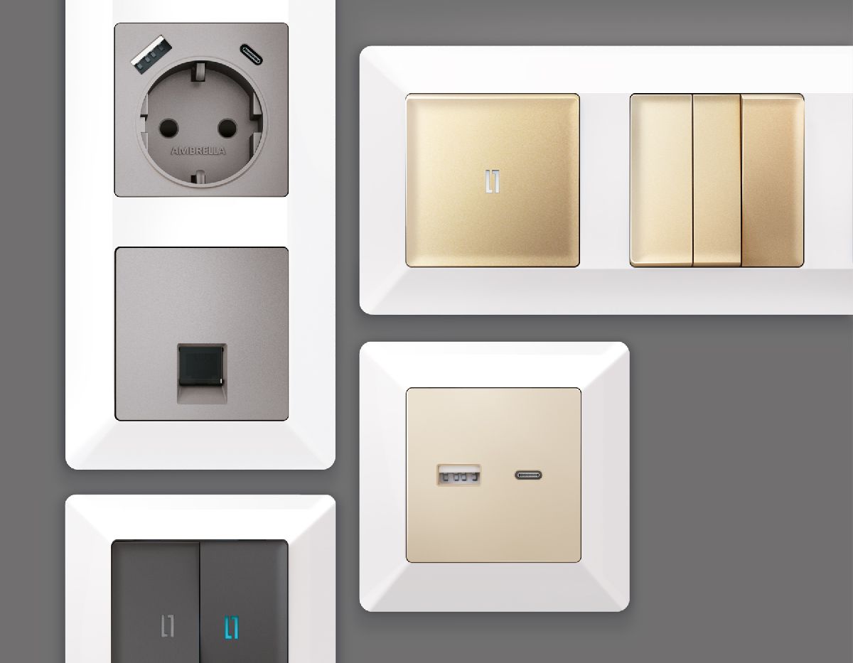 Рамка одноместная Ambrella Volt Line AF110101