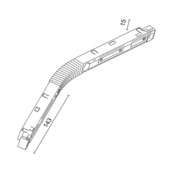 Коннектор угловой (гибкий) для магнитной системы Ledron TSM-LFCL Black 356 00000014204