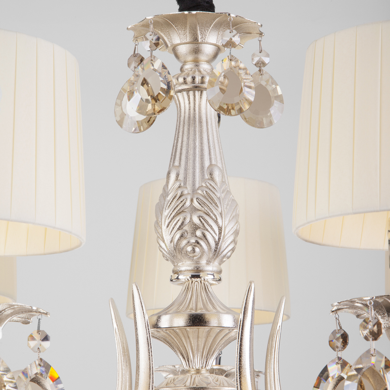 Подвесная люстра Eurosvet Argenta 10098/5 серебро/тонированный хрусталь Strotskis