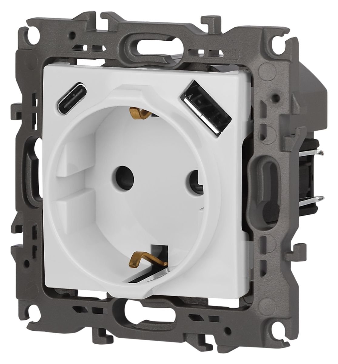 Розетка со шторками с USB type-A+C Эра 12-4108-01 Б0067752