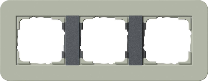 Рамка 3-постовая Gira E3 серо-зеленый/антрацит 0213425