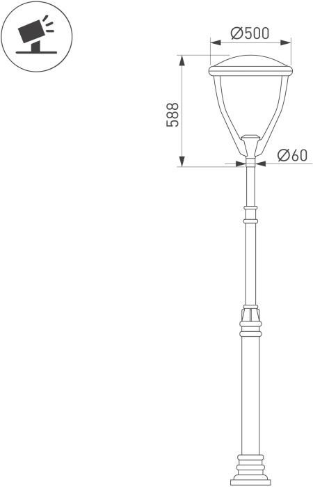 Уличный светильник Arlight OXOR-LEIS-500x588-35W Day4000 (BK, 120 deg, 230V) IP65 052465