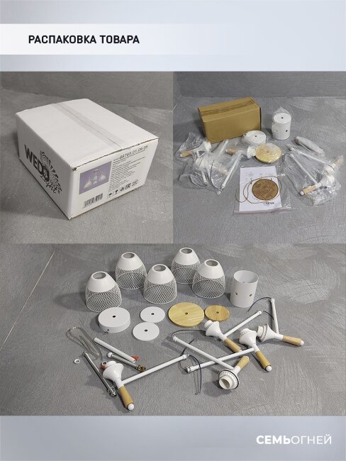 Люстра на штанге Wedo Light Adion WD3500/5C-WT