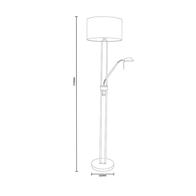 Торшер Zumaline PEDRO SL570-2-SS+GR