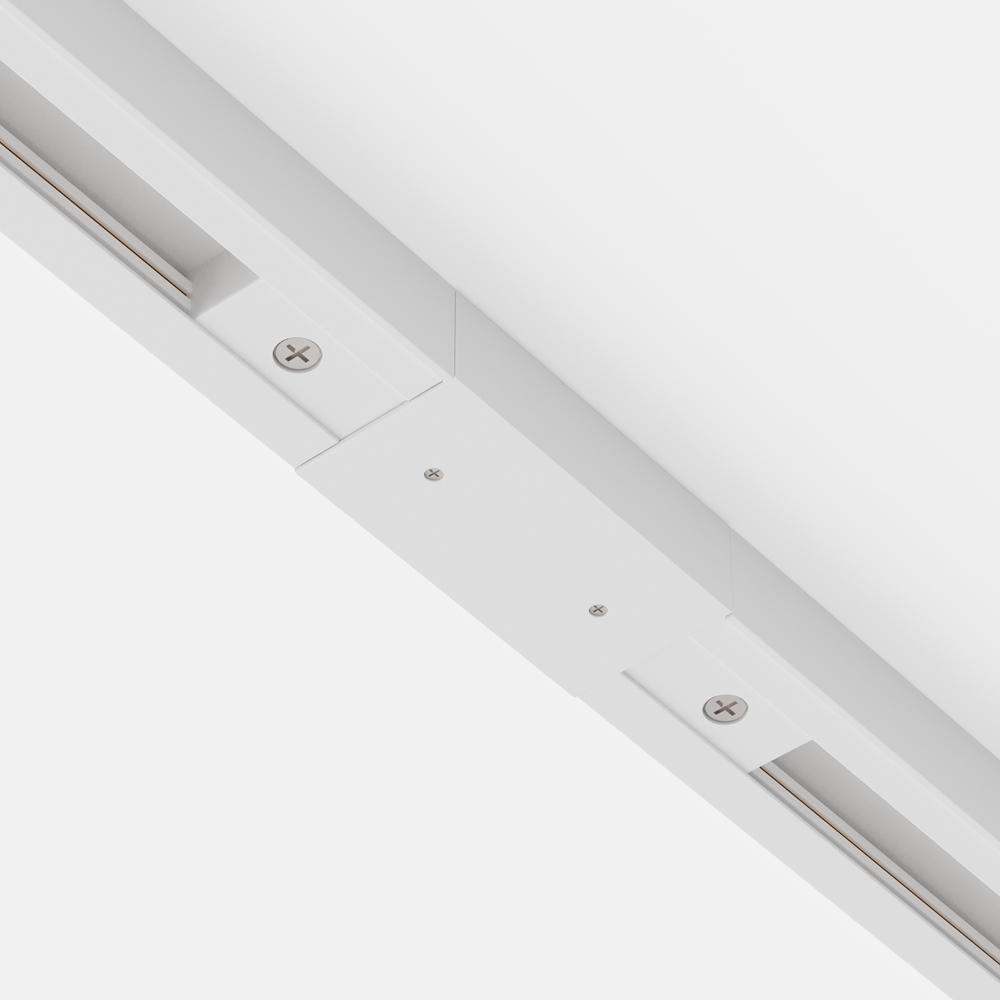 Прямой коннектор питания с вводом питания Maytoni Technical Single phase track system Unity белый TRA001CB-11W