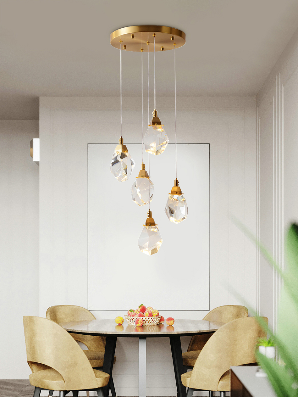 Подвесной светильник Delight Collection Crystal rock MD-020B-5 gold