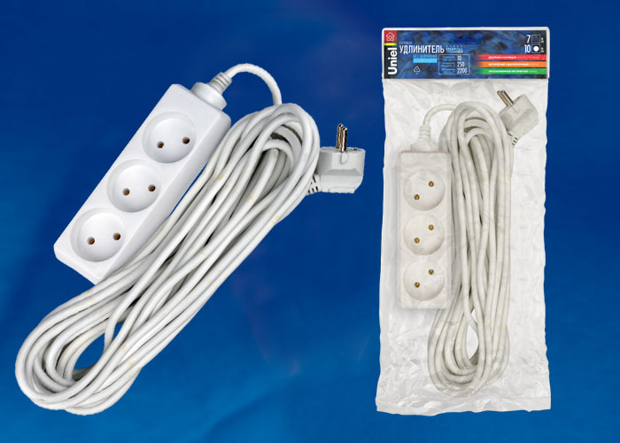 Удлинитель (02857) 3гн х 10м б/з Uniel Standard S-CD3-10