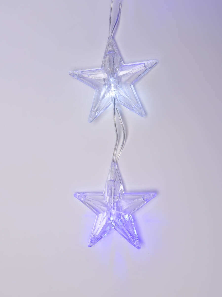 Светодиодная гирлянда (UL-00001410) Uniel занавес 220V белый ULD-E5505-196/DTK WHITE-BLUE IP20 STARS-1