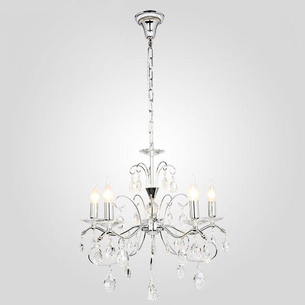 Подвесная люстра Eurosvet Симфония 10059/5 хром/прозрачный хрусталь Strotskis