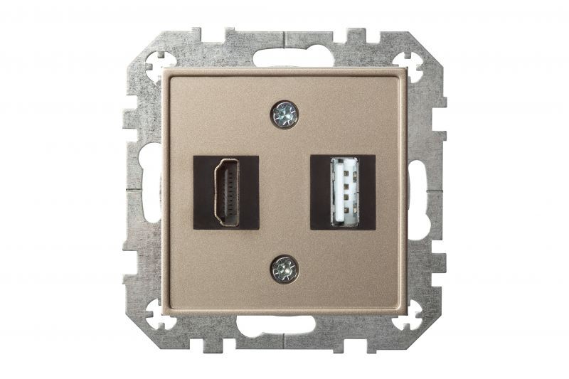 Розетка HDMI и USB Liregus Epsilon 28-3243