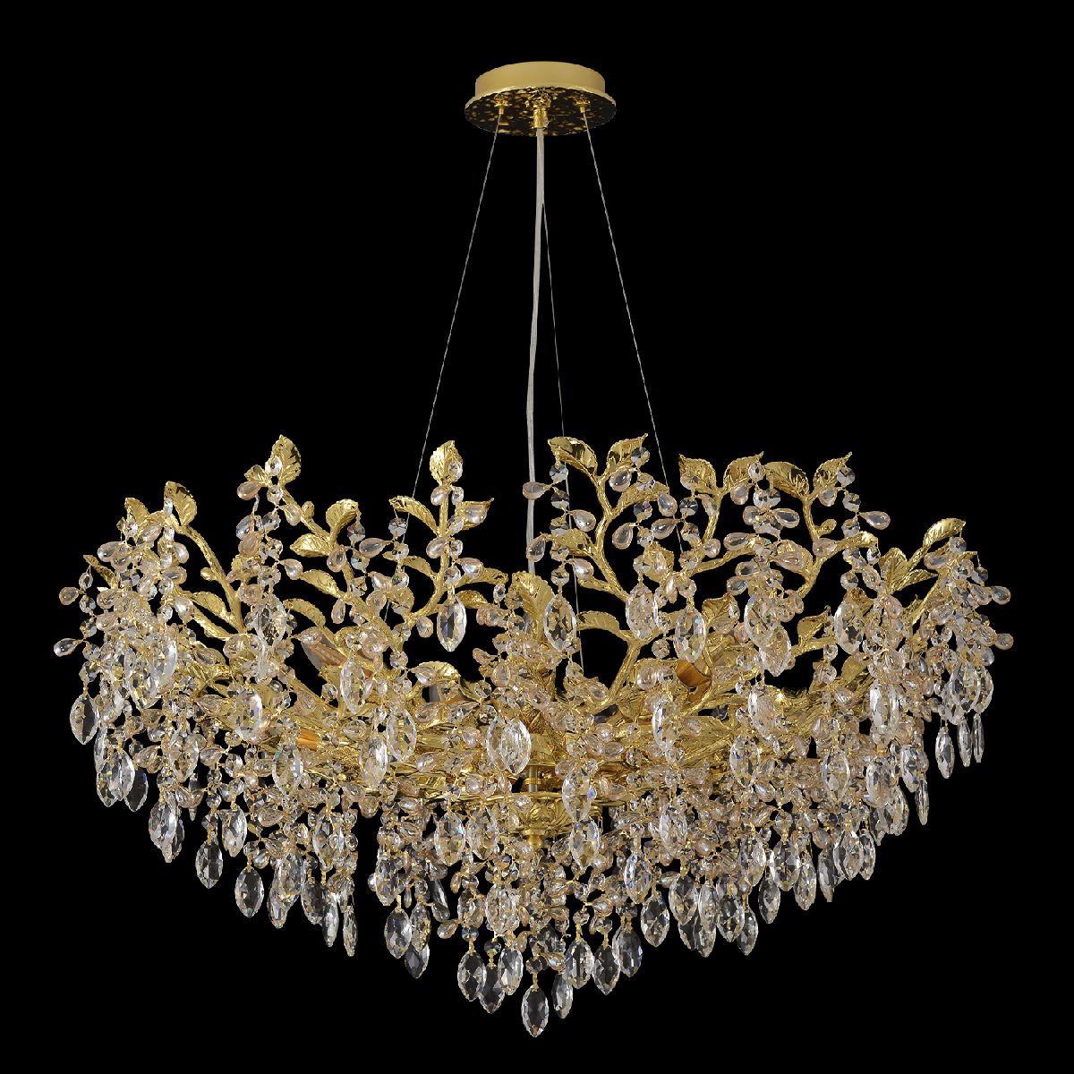 Подвесная люстра флористика Crystal Lux EDEN SP10 GOLD