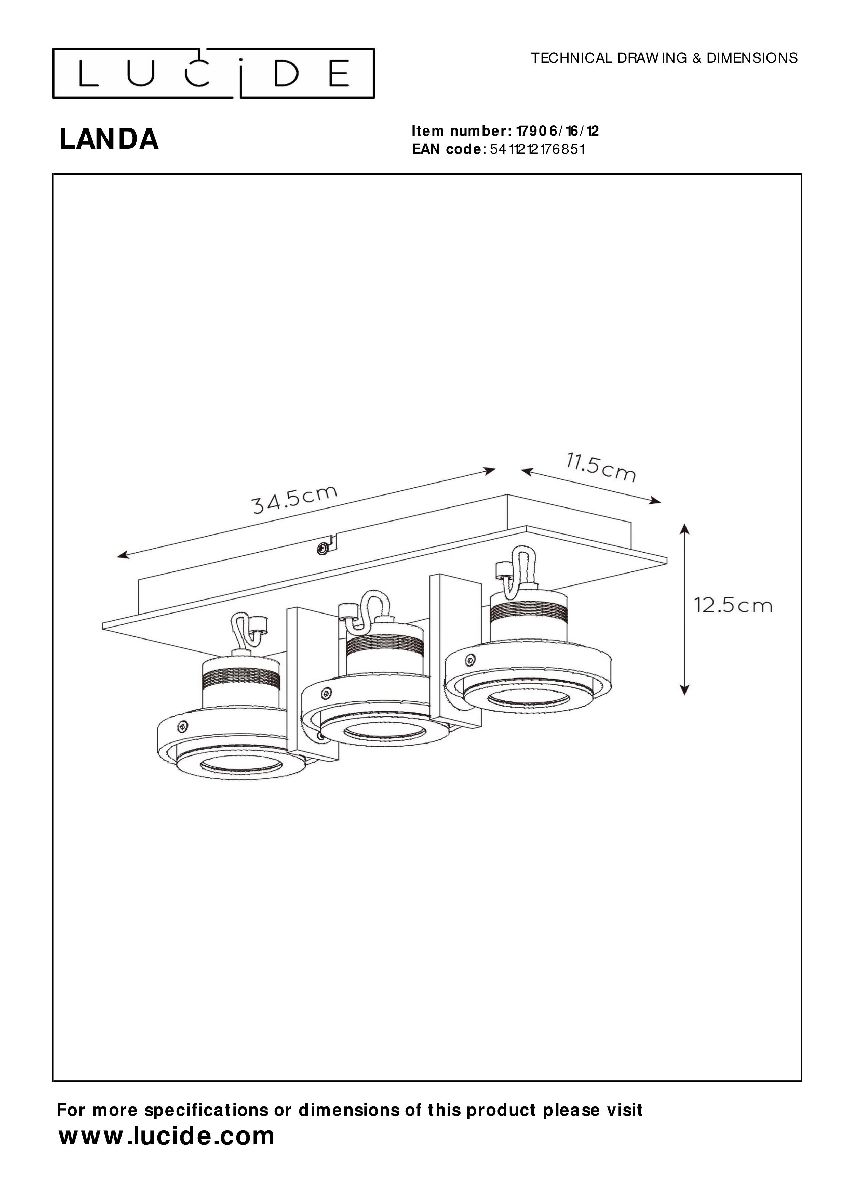 Спот Lucide Landa 17906/16/12