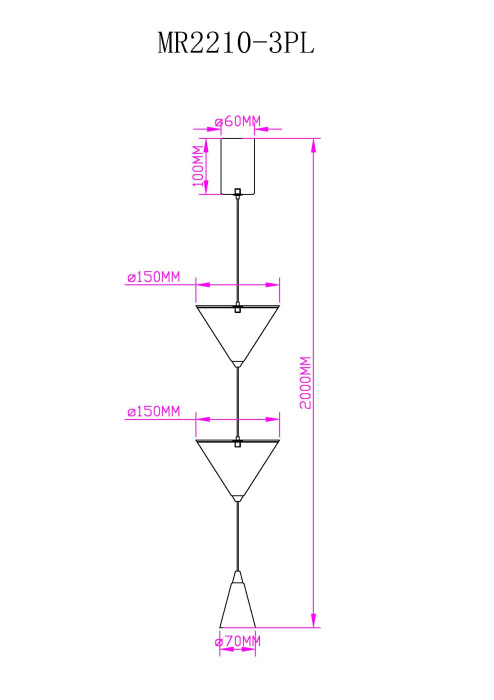 Подвесной светильник Myfar Maretta MR2210-3PL