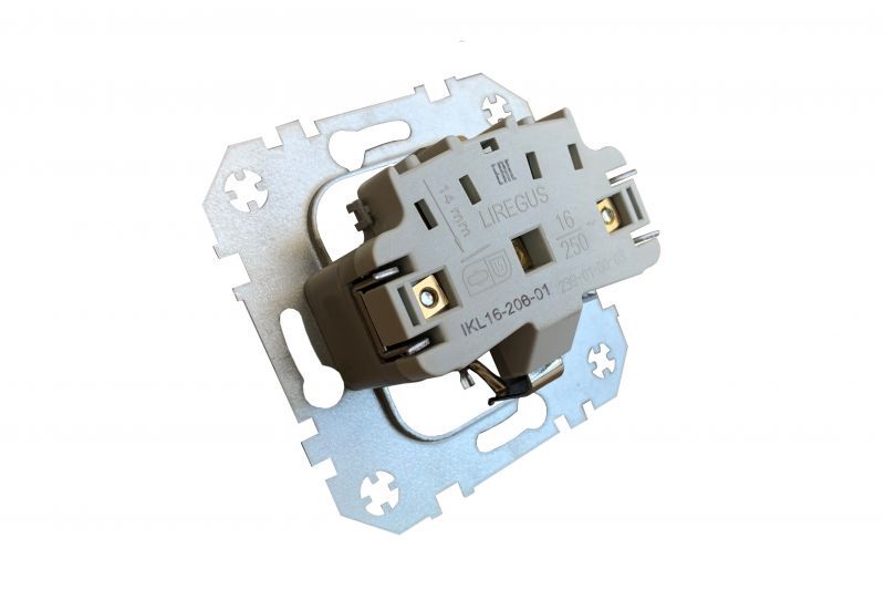 Розетка с крышкой, заземлением и шторками Liregus Epsilon 28-0662