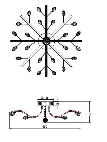 Потолочная люстра Rivoli Petalo 6004-107 Б0038153