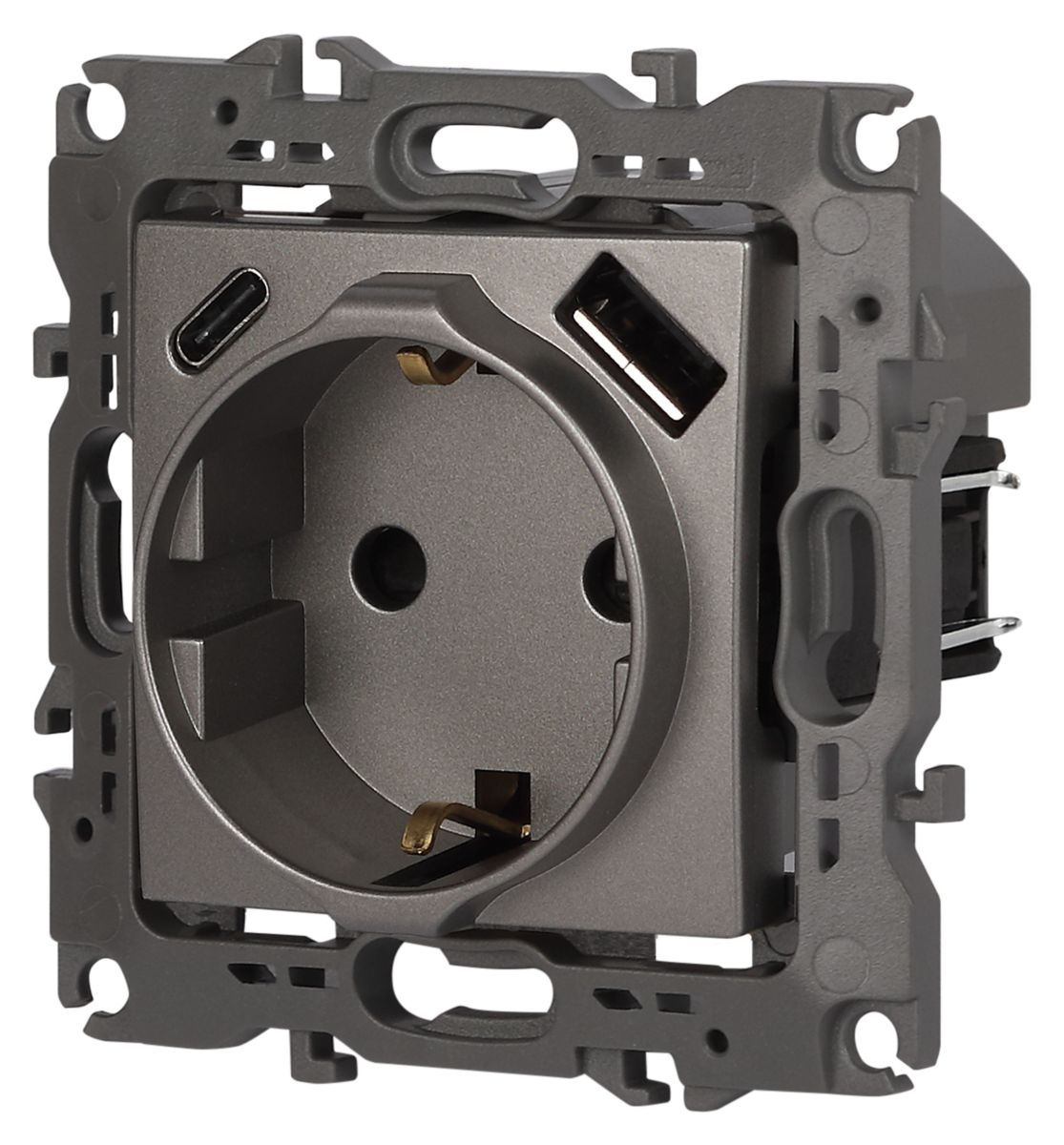 Розетка со шторками с USB type-A+C Эра 12-4108-16 Б0067762