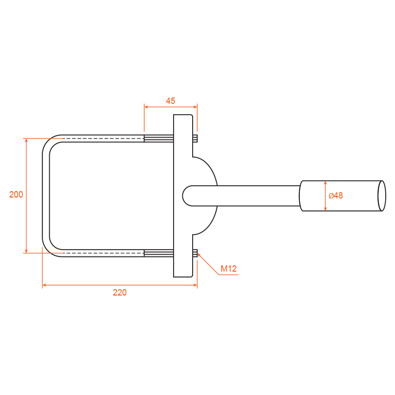 Кронштейн приставной для консольного светильника Wolta К1П-03-035-1-012х06-С