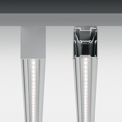 Подвесной светодиодный светильник Ideal Lux Fluo Bi-Emission 1800 3000K Aluminum 192727