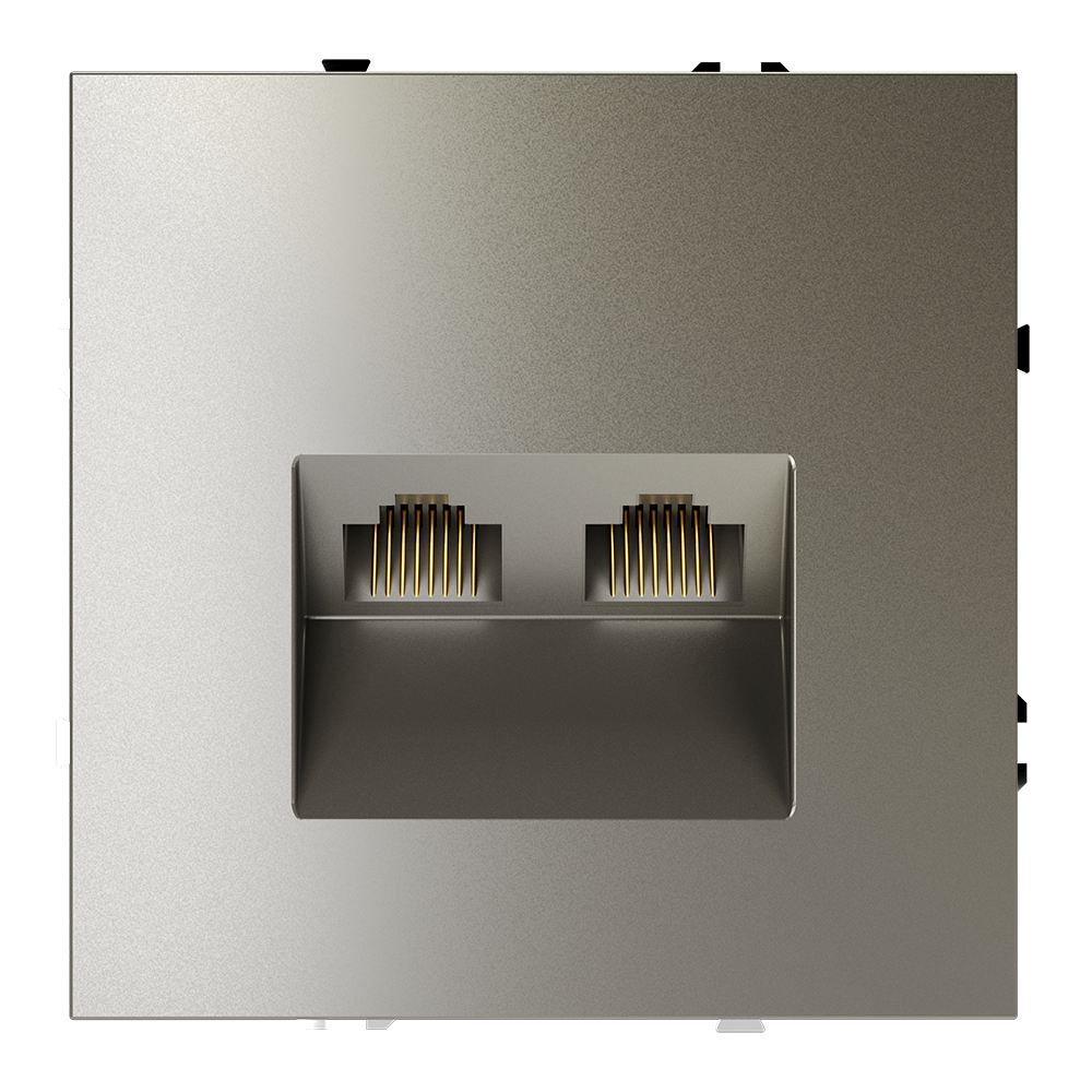 Розетка компьютерная двойная Voltum S70 VLS060204 (шелк)