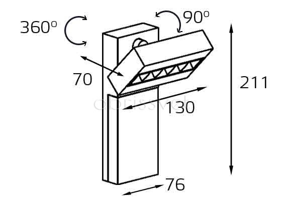Настенный светильник Italline FOCUS COLD wh/bl/bl dim