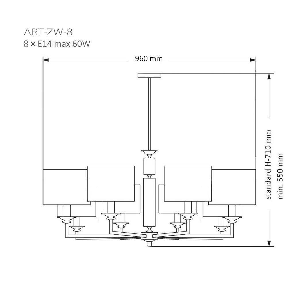 Подвесная люстра Kutek Mood Artu ART-ZW-8 (N)