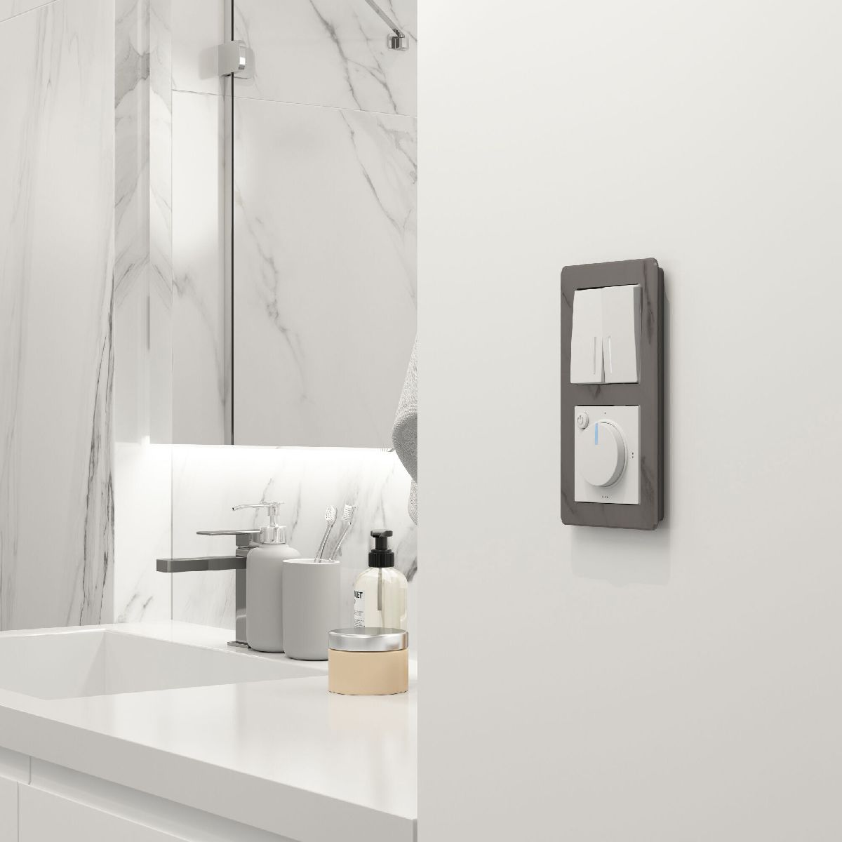 Выключатель двухклавишный проходной с подсветкой Werkel 4690389191855 W1122161 a062402