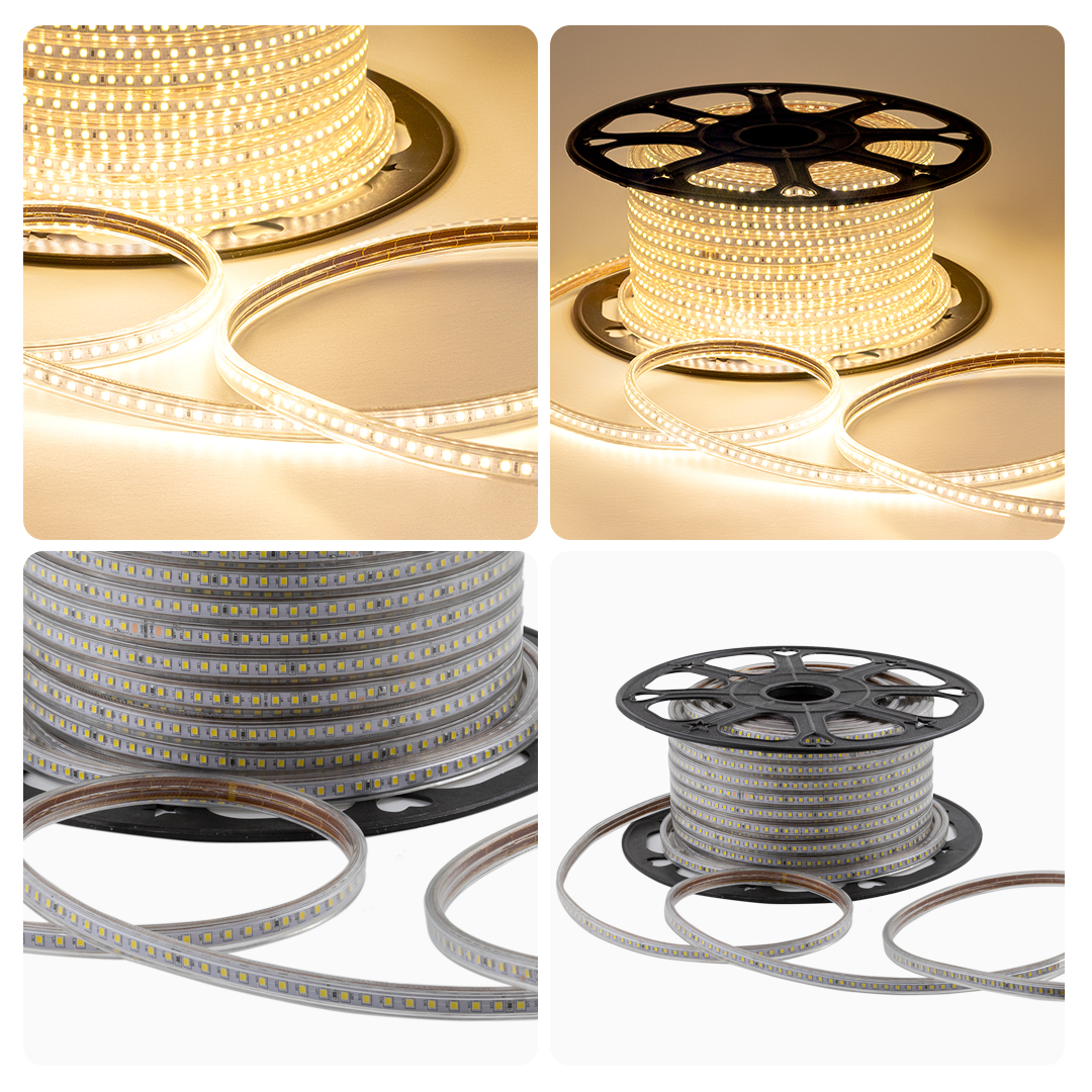 Светодиодная лента OGM Эконом 220В 2835 7Вт/м 3000К 50м IP65 O17-07