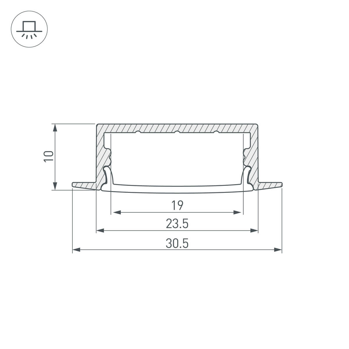 Алюминиевый профиль с экраном Arlight ARH-Wide-F-H10-2000 Anod+Opal 036769