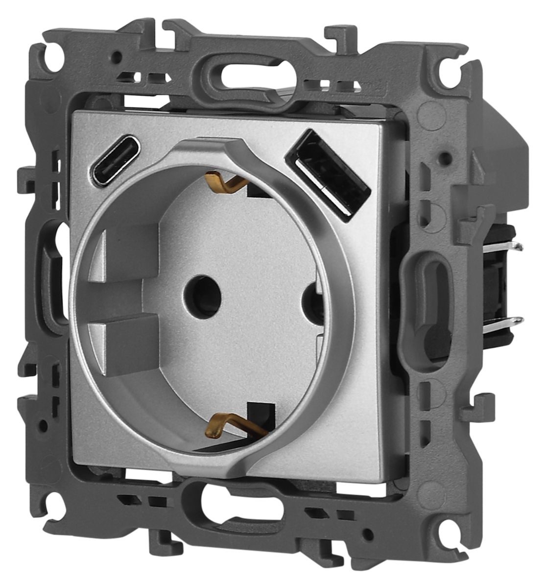 Розетка со шторками с USB type-A+C Эра 12-4108-03 Б0067716