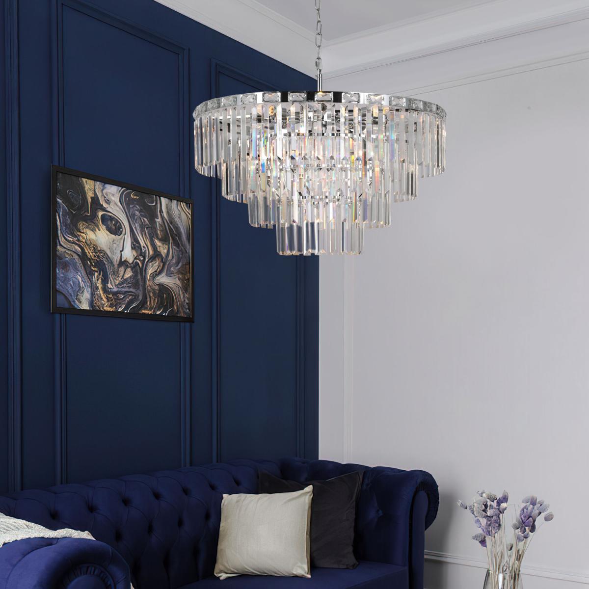 Подвесная люстра Eurosvet Elegante 10130/10 хром/прозрачный хрусталь Strotskis Smart a060641