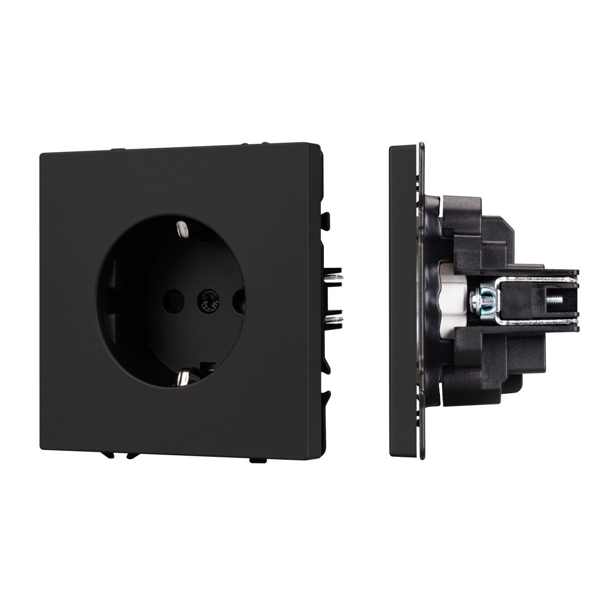 Розетка зк со шторками софт-тач черный оникс Arlight SCT-MEU-SFPL-BK (250V, 16A) 054277(1)