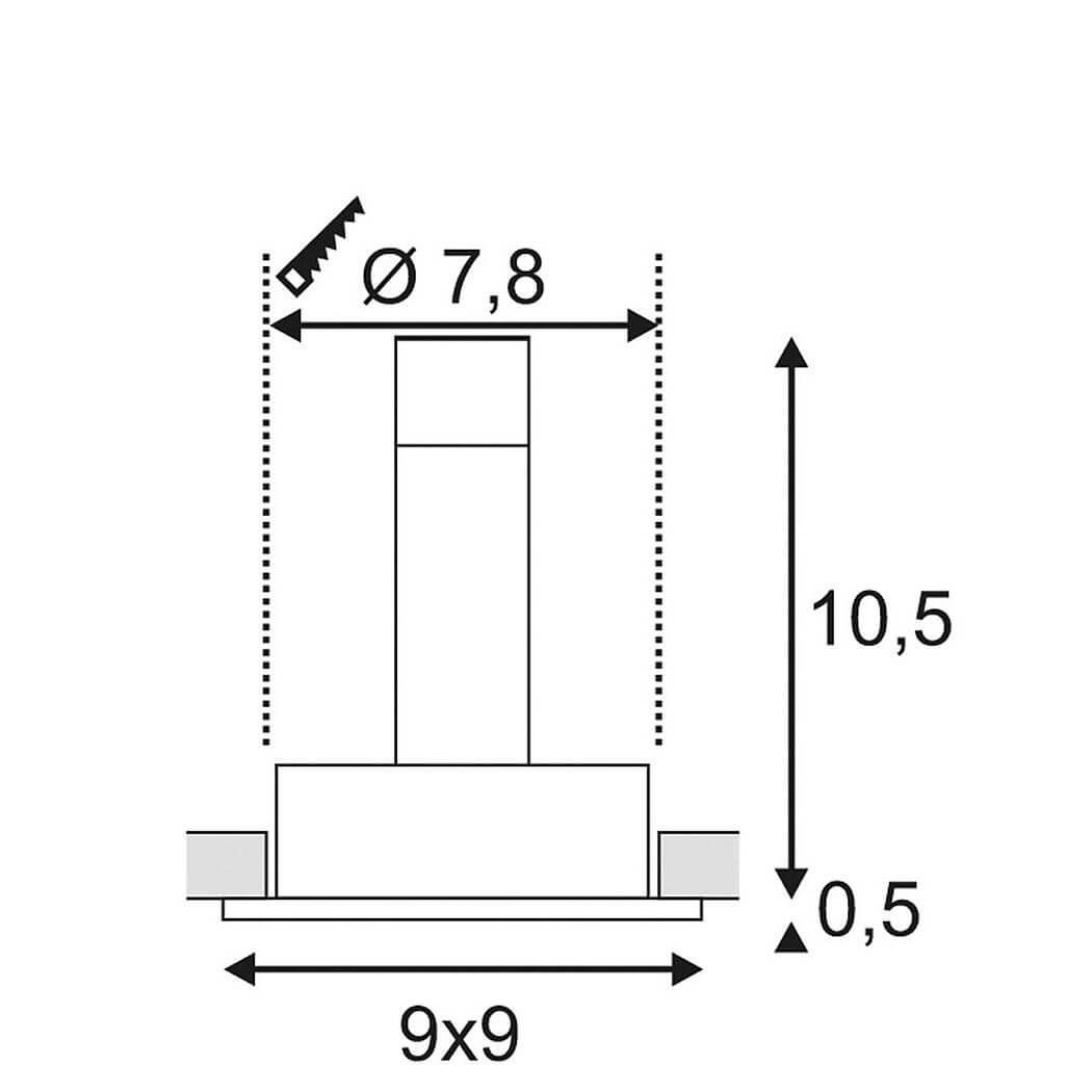 Встраиваемый светильник SLV New Tria 1 GU10 PLT 111721