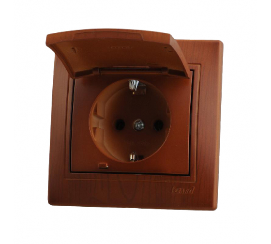 Розетка с/з с крышкой Lezard Mira 701-0601-123