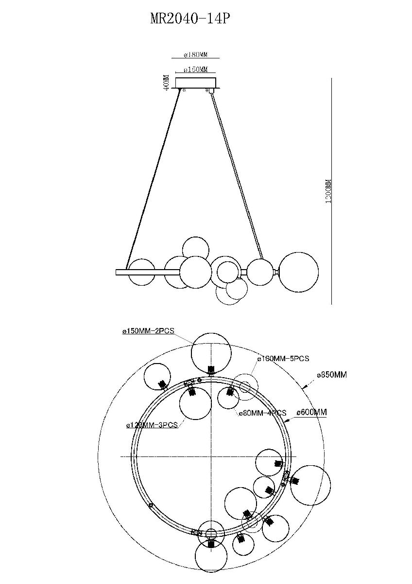 Подвесная люстра MyFar George MR2040-14P