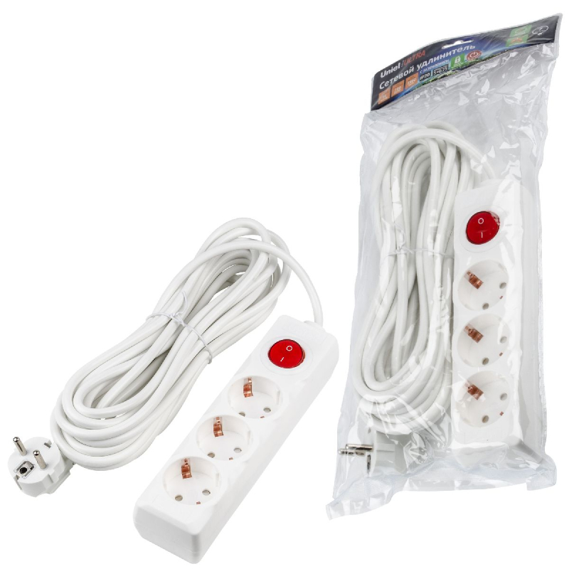 Удлинитель бытовой Uniel Ultra S-GCU3-7B WHITE UL-00010019