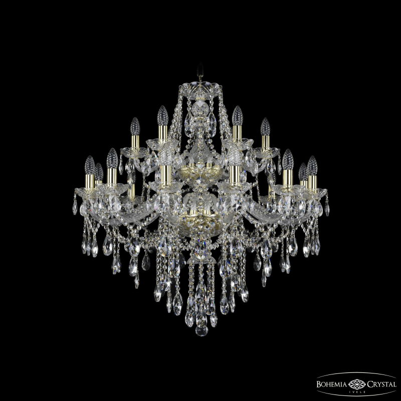 Подвесная люстра Bohemia Ivele Crystal 1415/12+6/300/2d G