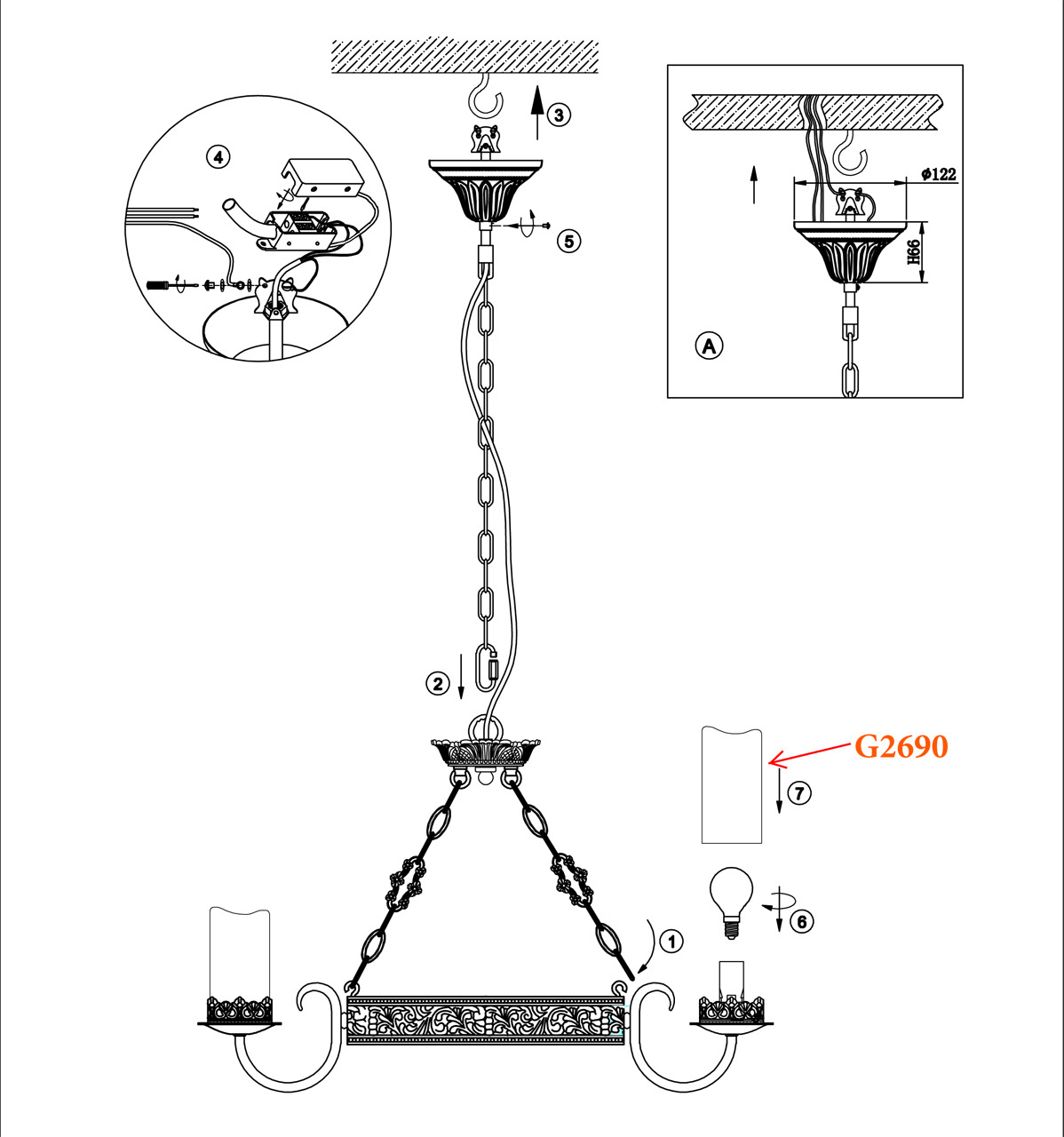 Подвесная люстра Odeon Light Mela 2690/6